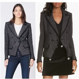 Veronica Beard Frisco Silver Black Tweed Blazer 2 / Small